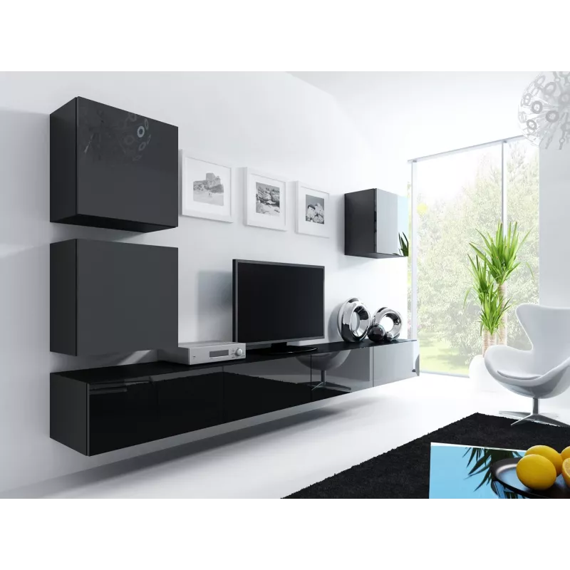 Cama TV-Ständer VIGO '180' 30/180/40 schwarz/schwarz glänzend