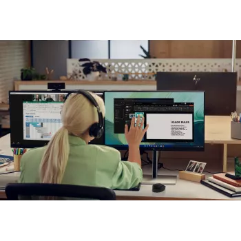 HP 710 Wiederaufladbare Stille Maus, Beidhändig, RF Wireless + Bluetooth, 3000 DPI, Schwarz