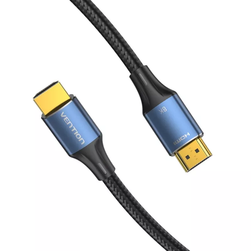 Vention Baumwollgeflochtenes HDMI-A Stecker auf Stecker HD Kabel 8K 5M Blau Aluminiumlegierung Typ