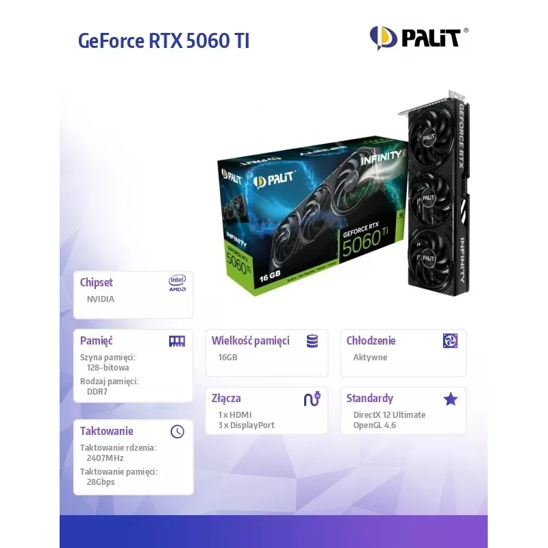 Grafikkarte Palit GeForce RTX 5060 Ti 16 GB GDDR7