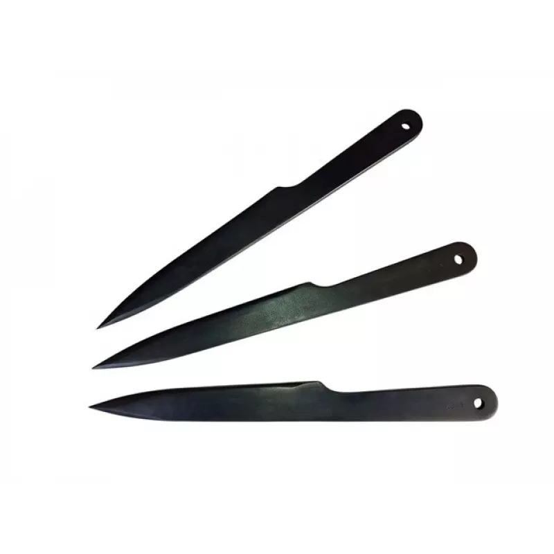 Wurfmesserset KAL22 KAL22-CZ — 3 schwarze Stahlwurfmesser, Klinge 165 mm, Länge 275 mm, Gewicht 240 g