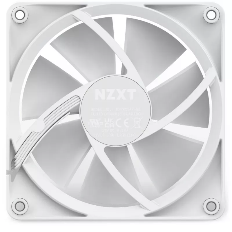 NZXT Gehäuselüfter F120 RGB 120 mm Weiß, 4-polig, 1800 U/min, 50,18 CFM, 18 LEDs