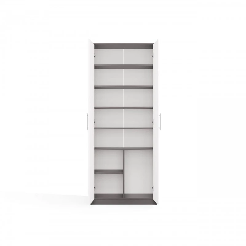 OLIV 2D CLOSED SHELVING UNIT, ANTHRACITE/Weiß SET