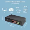 Ethernet PoE Switch QOLTEC 52296 — 4x RJ45 PoE-Ports, 1x RJ45 Uplink