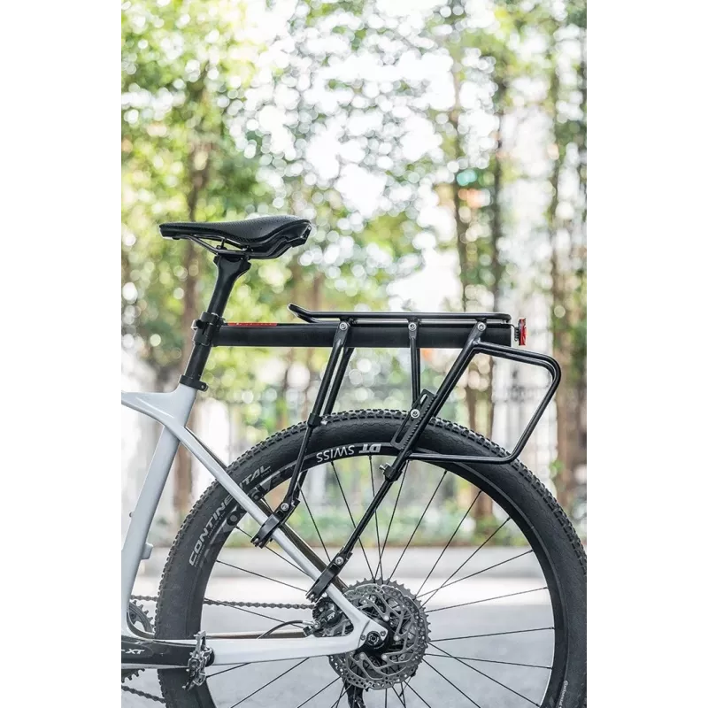 Rockbros 33210004001 schwarzer Fahrradträger mit Ablage