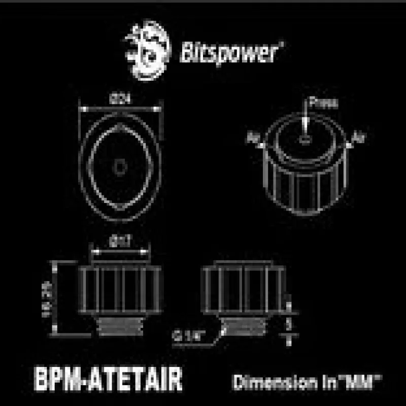 BitsPower manueller Entlüfter G1/4 Zoll AG, Arctic weiß