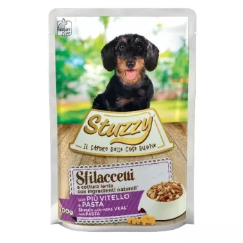STUZZY Sfilaccetti Kalbfleisch mit Pasta - Nassfutter für Hunde - 100g