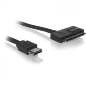 SATA-Kabel DeLOCK Power Over eSATA 22pin 0,5 m Schwarz