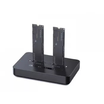 GEMBIRD Desktop-Dual-Laufwerk USB Type-C M.2 NVMe und SATA SSD Dockingstation DD2-U3M2, unterstützt M.2 2242, 20 Gbit/s, RTL9210B