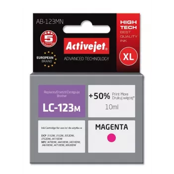 Activejet AB-123MN Tinte (Ersatz für Brother LC123M/121M; Supreme; 10 ml; Magenta)