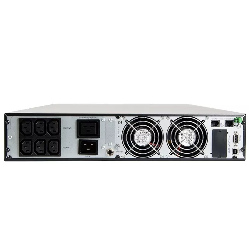 Unterbrechungsfreie Stromversorgung Grün Cell UPS15 — Online-Doppelwandler 3 kVA (2700 W), 6 Netzsteckdosen, reiner Sinus, LCD, Tower, 6×12V/9Ah-Batterien