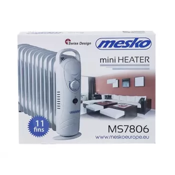 Mesko MS 7806 elektrischer Heizlüfter Ölgefüllter Radiator, Innenbereich, Weiß, 1200 W