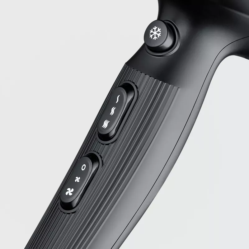 Haartrockner SEVERIN HT0167 Schwarz/Silber, 1600 W, kompaktes faltbares Design