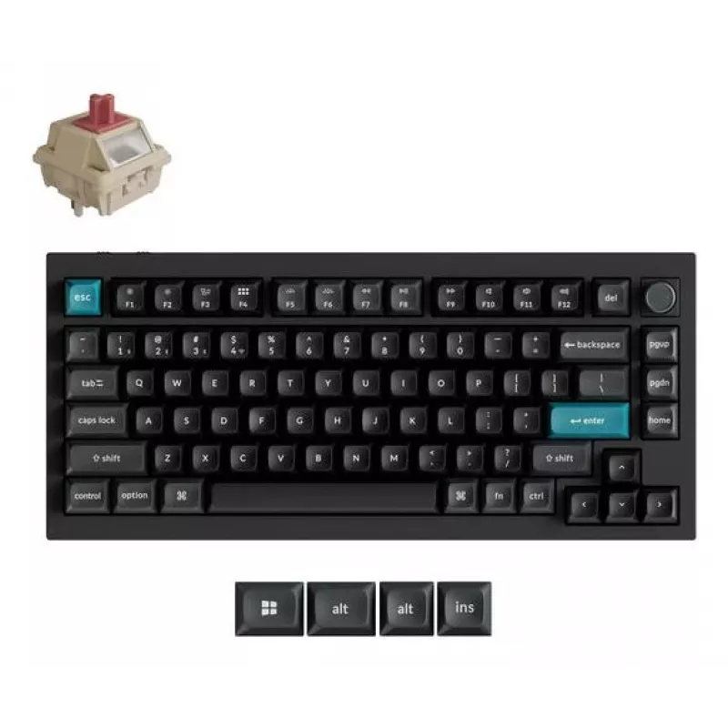 Mechanische Tastatur Keychron Q1 Ultra 8K — 75% Layout, USB + RF Wireless + Bluetooth, RGB, Schwarz
