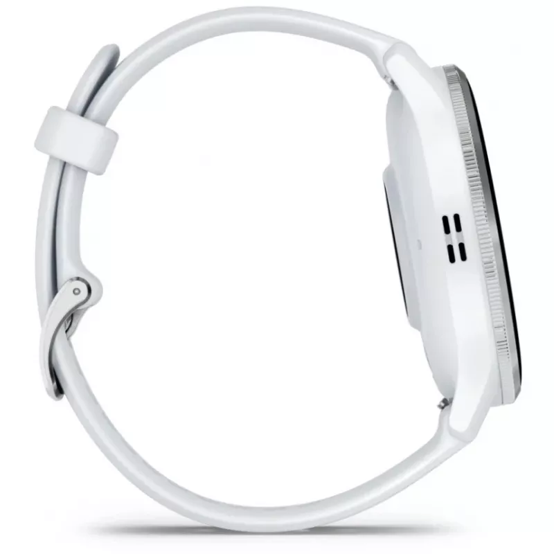 Smartwatch GARMIN Venu 3 – 1,4 Zoll AMOLED, 45 mm Gehäuse, GPS, Wi‑Fi, 8 GB, Silber/Weiß, Silikonarmband