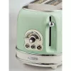 Ariete 155 Design 2-Scheiben-Toaster mit Sandwichkörben, 6 Bräunungsstufen, 810 W, Edelstahlgehäuse, herausnehmbare Krümelschublade, Pastellgrün