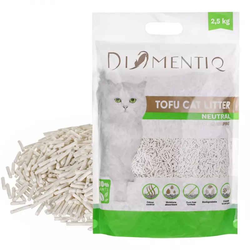 DIAMENTIQ Tofu Neutral Ultra klumpend - pflanzliche Streu - 2,5 kg