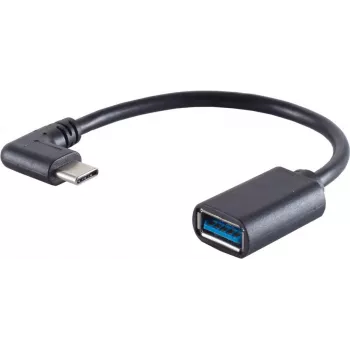 USB-Kabel S/CONN 13-30010 USB 3.2 Gen 1 0,1 m USB C USB A Schwarz