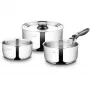 Kochtopfset LAMART LT1009 — 5-teilig, antihaftbeschichtet, Edelstahl, Sandwichboden, hitzebeständig