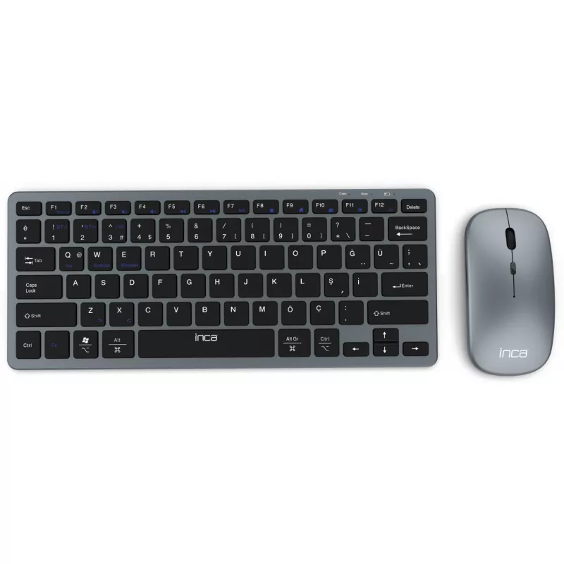 INCA IBK-572BT kabelloses Tastatur-Maus-Set, grau