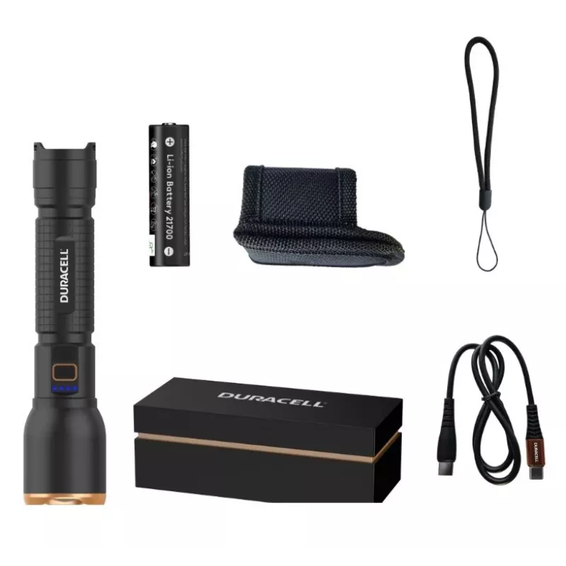 Taschenlampe Duracell DF3000R, schwarz