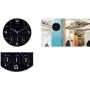 Wanduhr unilux ON TIME, Quarz, Ø 300 mm, schwarzes Gehäuse, weiße Ziffern, Sekundenzeiger, Kunststoffgehäuse