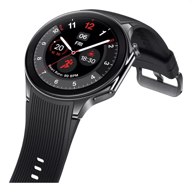 OnePlus Watch 2 - 46 mm - Smartwatch mit Armband - Fluorelastomer - Handgelenkgröße: 140-210 mm - Anzeige 3,63 cm (1,43)