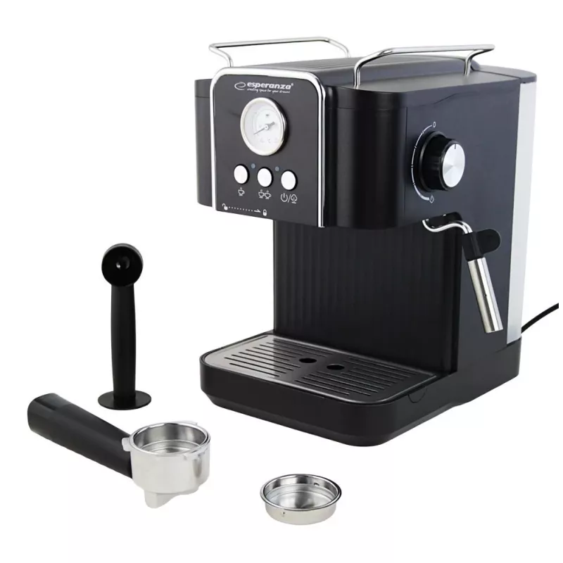 Espresso-Kaffeemaschine ESPERANZA EKC010 — 1,8 L Wassertank, 850 W, 20 bar, integrierter Milchaufschäumer