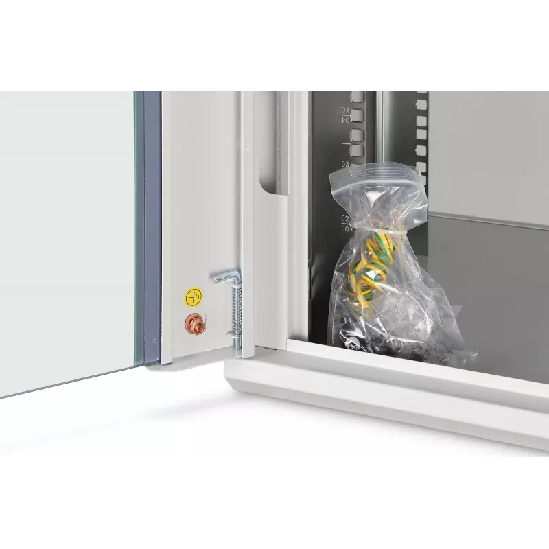 Wandmontiertes 19-Zoll-Rack-Gehäuse DIGITUS Dynamic‑N DN-37100, 7U, 600x450 mm (BxT), IP20, hellgrau, unmontiert