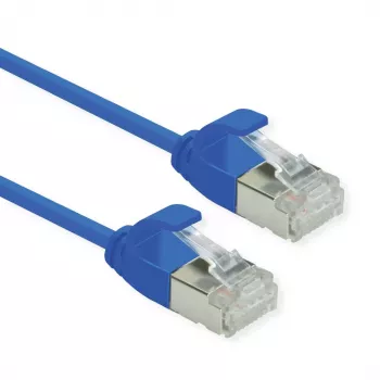 ROLINE U/FTP DataCenter Patchkabel Kat.6A (Klasse EA), LSOH, schlank, Blau, 3 m (21.15.3346)