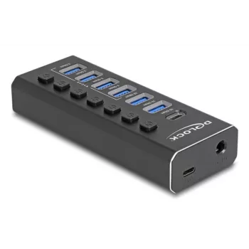 DeLOCK 64326 Interface Hub USB 3.2 Gen 2 (3.1 Gen 2) Type-C 10000 Mbit/s Schwarz