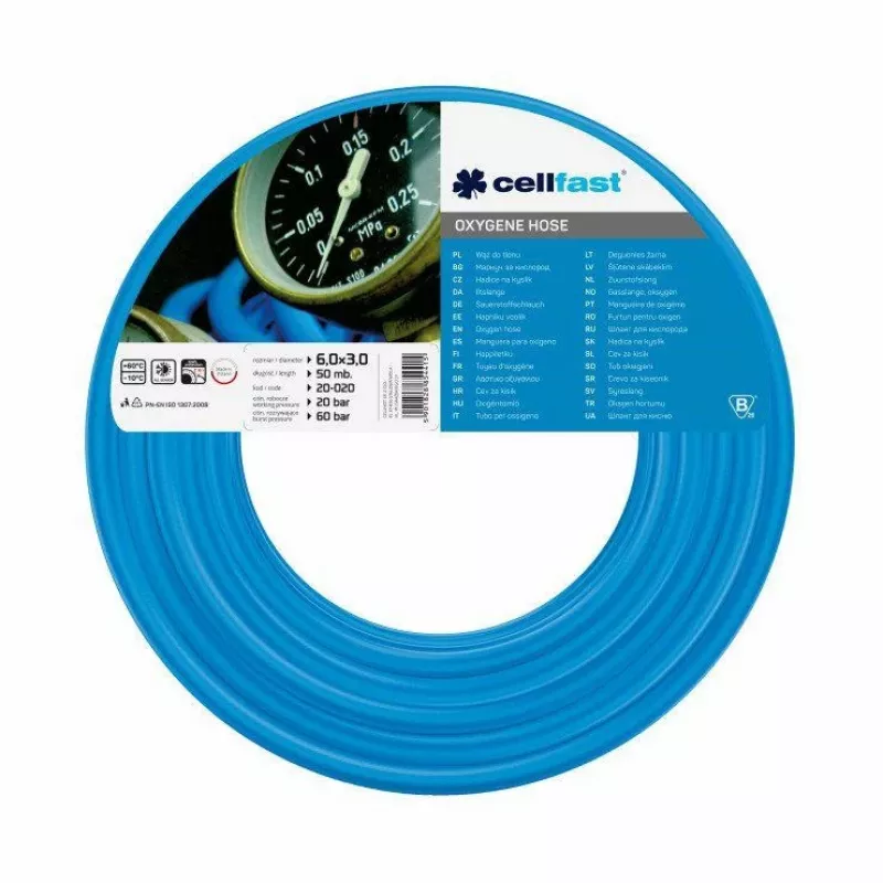 Cellfast CF20020R Sauerstoffschlauch zum Schweißen, 6 mm, 50 m