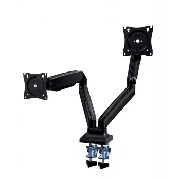 Monitor-Halterung GEMBIRD MA-DA2-03 für Bildschirme bis 35 Zoll, Tischklemme, VESA 75x75–100x100, 20 kg, schwarz, Dual-Display