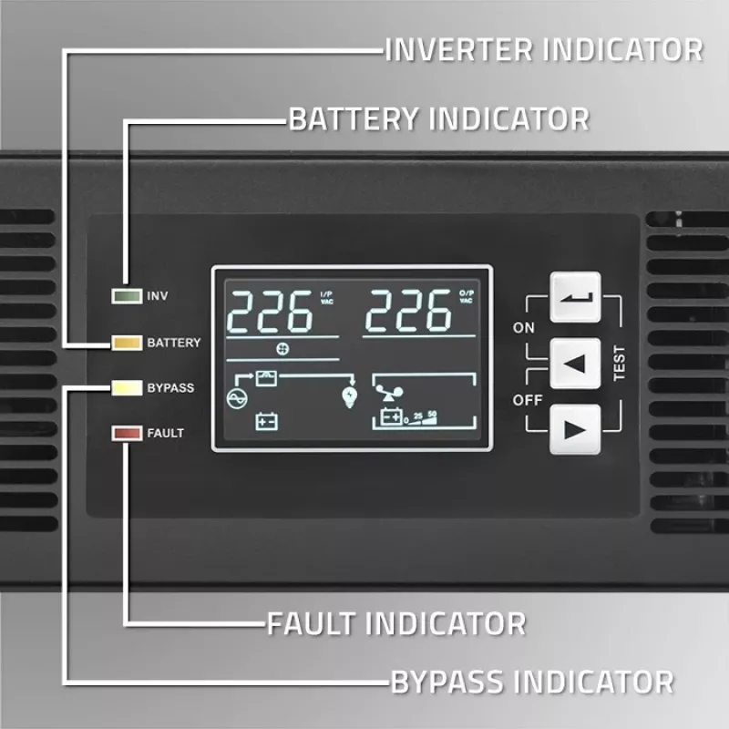 Qoltec USV AWARYJNY DO RACK 3KVA 3000W Leistungsfaktor 1.0 LCD EPO USB on-LINE (3VA, 3000W, Doppelwandlungs-Online-USV), USV