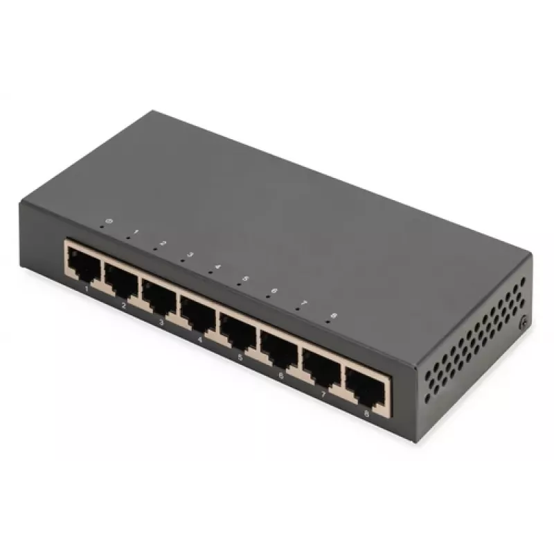 Unmanaged Switch Digitus 8-Port Gigabit Ethernet 10/100/1000 Metallgehäuse