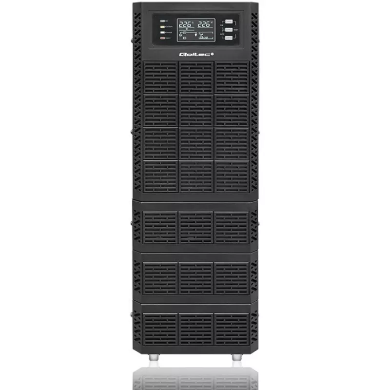 Qoltec 52284 USV unterbrechungsfreie Stromversorgung | 10kVA | 10000W | Leistungsfaktor 1,0 | LCD | EPO | USB | Online