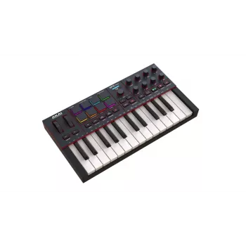 MIDI-Tastatur AKAI MPK MINI 4 Schwarz – 25 Tasten, 8 Pads, 8 Encoder, Arpeggiator, USB-C, MIDI-Ausgang