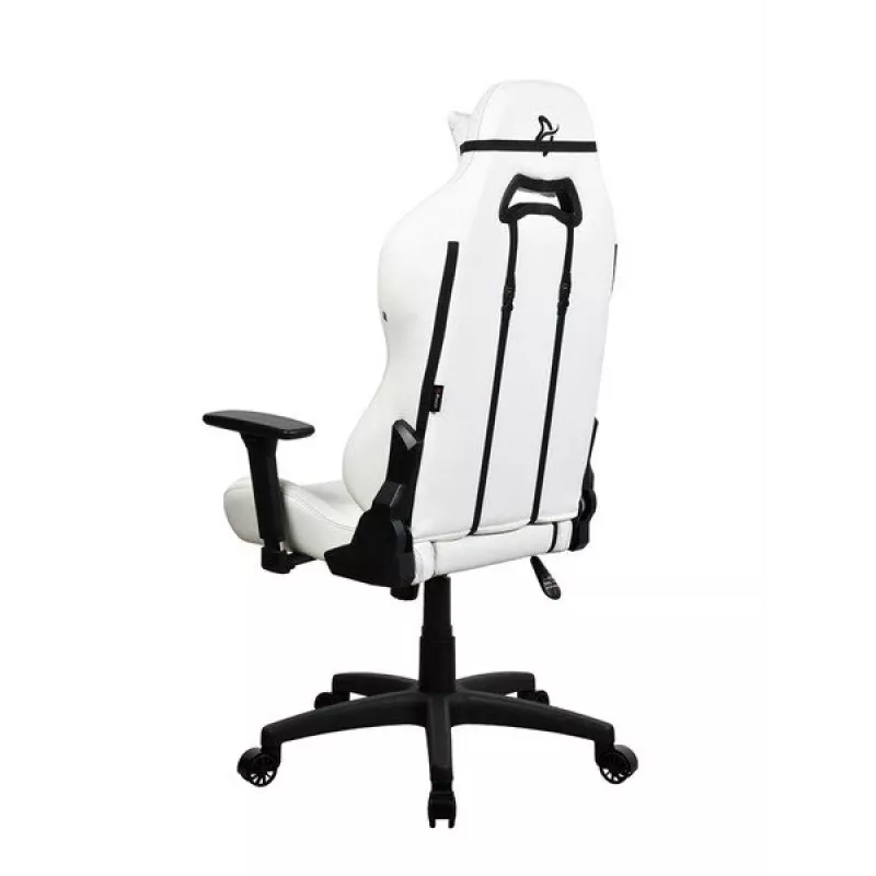 Gaming-Stuhl Arozzi Torretta SoftPU — weiß, Soft-PU-Bezug, verstellbare Armlehnen, neigbare Rückenlehne