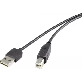 USB-Kabel Renkforce Duplex USB-A Wendbar auf USB Typ B 2.0, 0,5 m