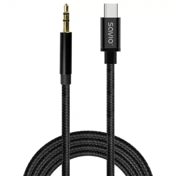 Audio-Kabel Savio CL-187 1m Schwarz Stecker auf Stecker