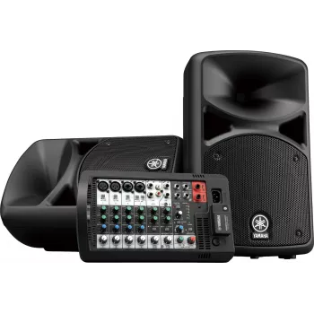 Freistehendes PA-System YAMAHA Stagepas 400BT — 400 W, 2-Wege, 10-Kanal-Mischpult, Bluetooth 4.1, schwarz
