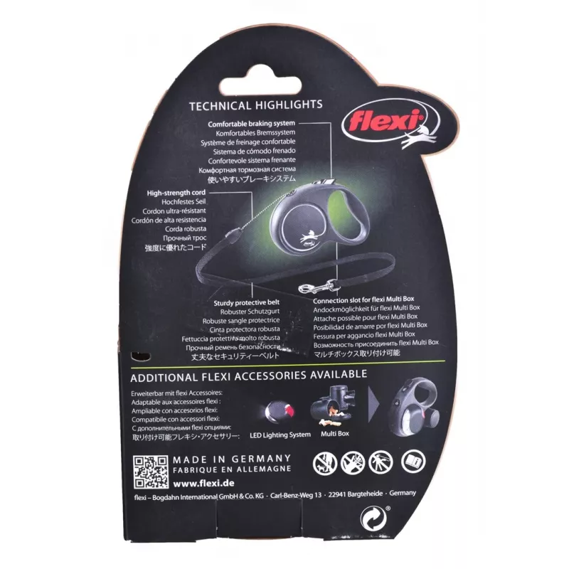Flexi Schwarz Design S 5 m Hundeleine mit Rollmechanismus