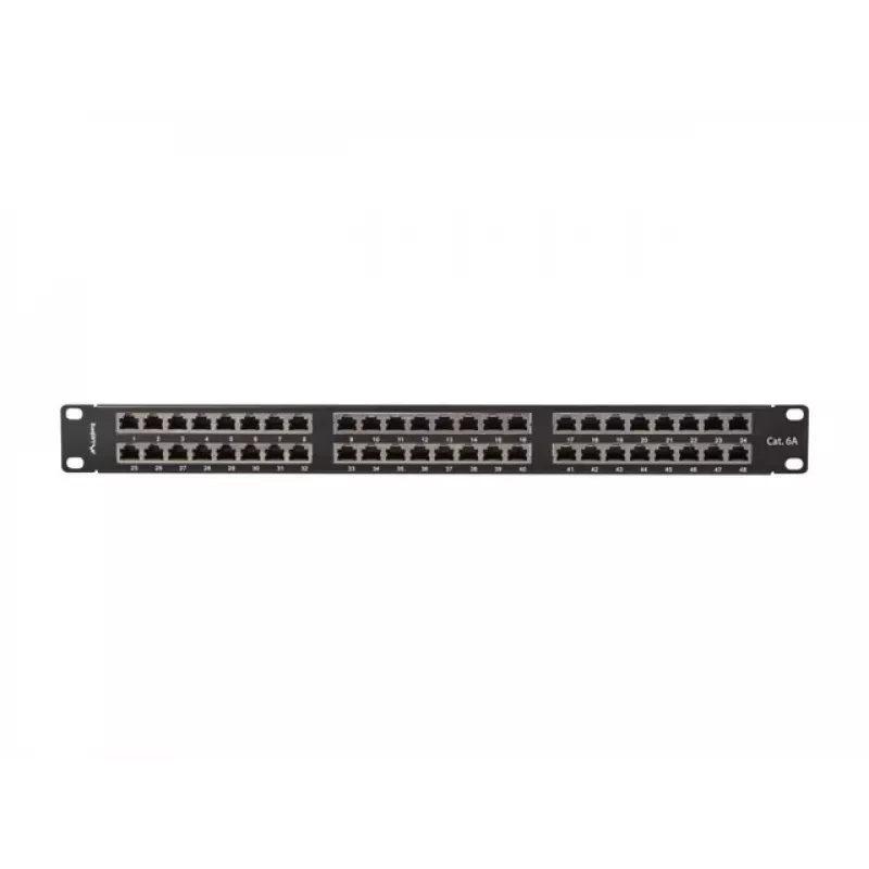 PATCH PANEL 48 PORT 1U 19 CAT6A FTP ABGESCHIRMT SCHWARZ LANBERG