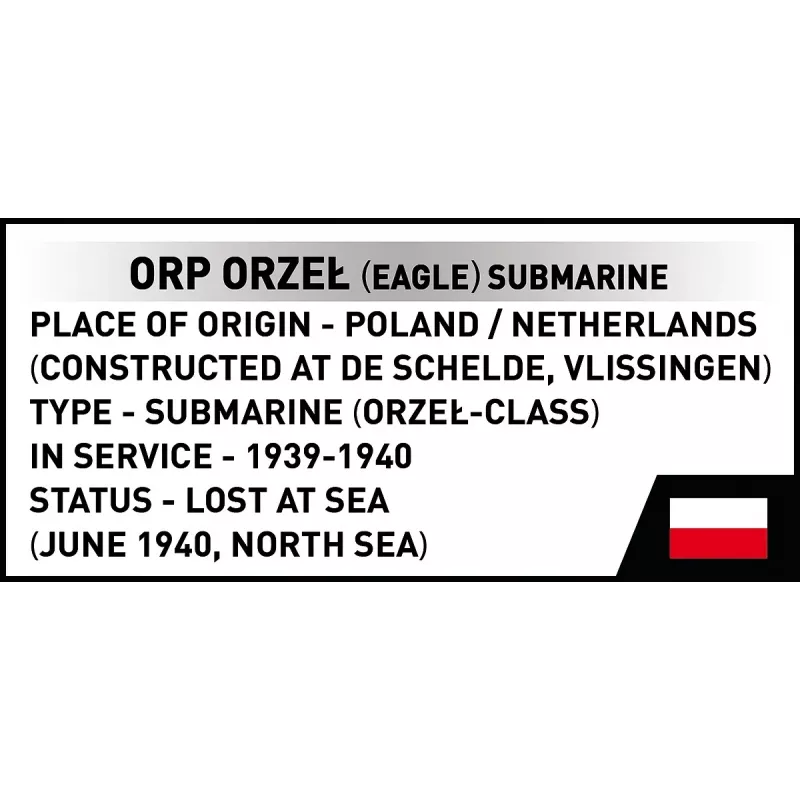 Bausatz Cobi ORP Orzeł 193 Blöcke Montagemodell Schiff