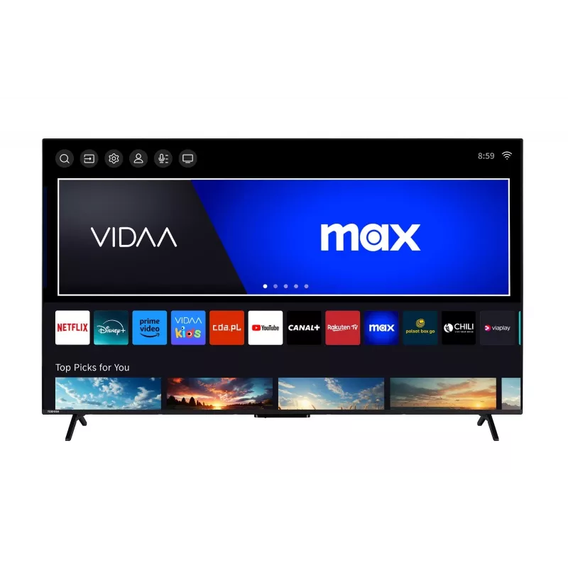 TV Toshiba 65UV2463DG 65 Zoll (165,1 cm) 4K Ultra HD DLED Smart-TV, 3840×2160, VIDAA, Wi‑Fi, 300 cd/m², Schwarz