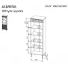 Cama 3 ALMERA Regal 60x42x185 Walnuss/Kaschmir