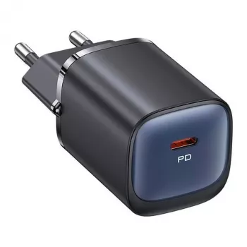 usams 30 W GaN USB-C-Schnellladegerät USA001446 — tragbares 30-W-USB-C-PD-Wandladegerät, schwarz