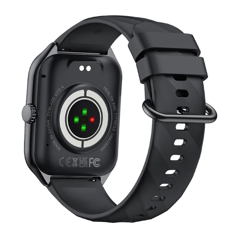 Smartwatch Zeblaze GTS 4 — 1,94 Zoll (4,93 cm) AMOLED, 466×466 px, Touchscreen, Wi‑Fi, Silikonarmband, Schwarz