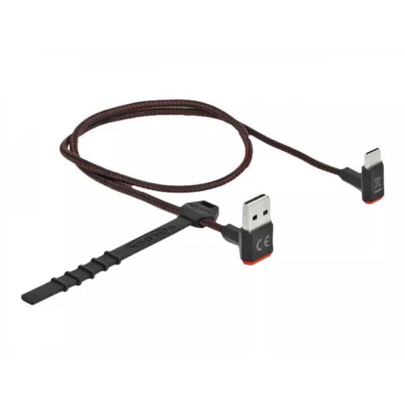 USB-Kabel DeLOCK EASY-USB 2.0 Typ-A-Stecker auf Typ-C-Stecker abgewinkelt 0,5m schwarz
