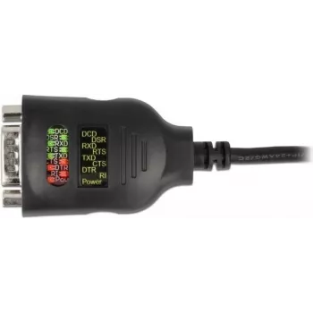 Delock USB Typ-A auf Seriell DB9 Adapter mit 9 LED RS-232 Tester - Seriell-Adapter - USB - RS-232 x 1 - Schwarz (90497)